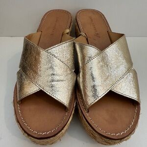 Zara Gold Espadrilles Luxe Metallic Finish